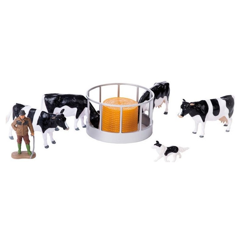 Jouet Râtelier avec vache et balle ronde Batiment de ferme - AGZ000019048