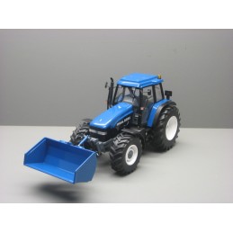 New Holland 8360 + Godet hydraulique bleu