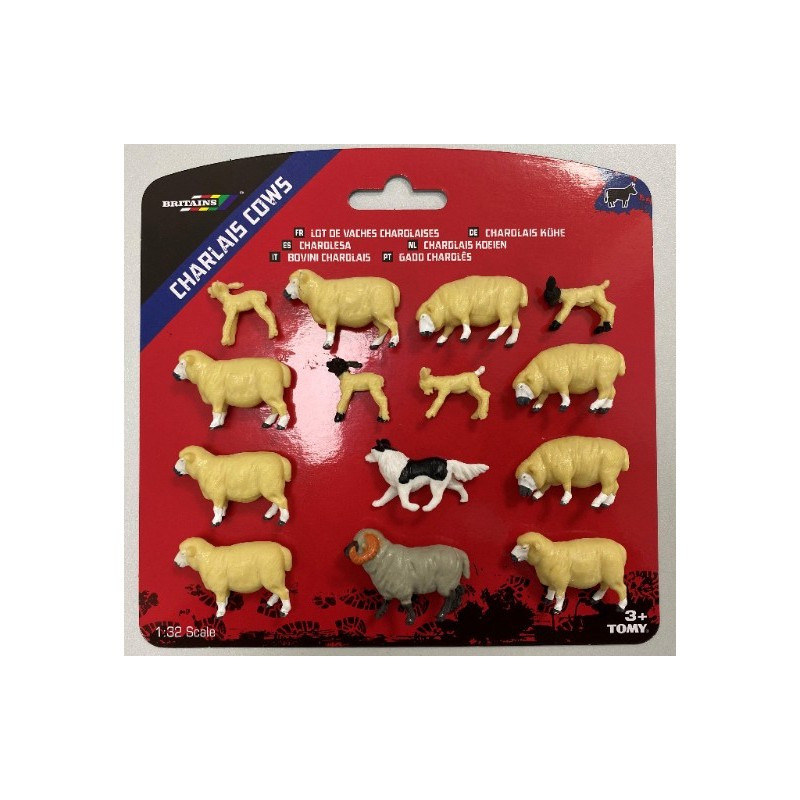 13  Moutons + 1  chien de Troupeau